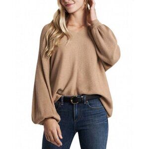 1.STATE Women's NWT Ribbed Knit Balloon Sleeve‎ Sweater Wild Oak | Size XL